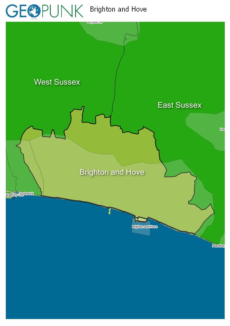 map of Brighton And Hove