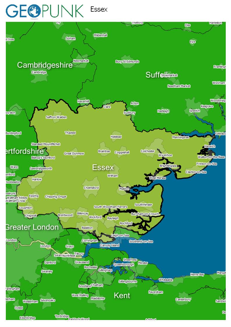 map of Essex