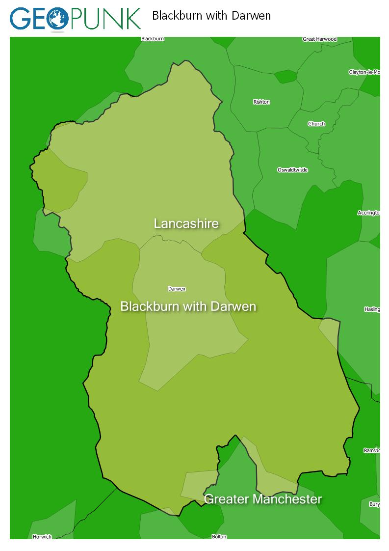 map of Blackburn With Darwen