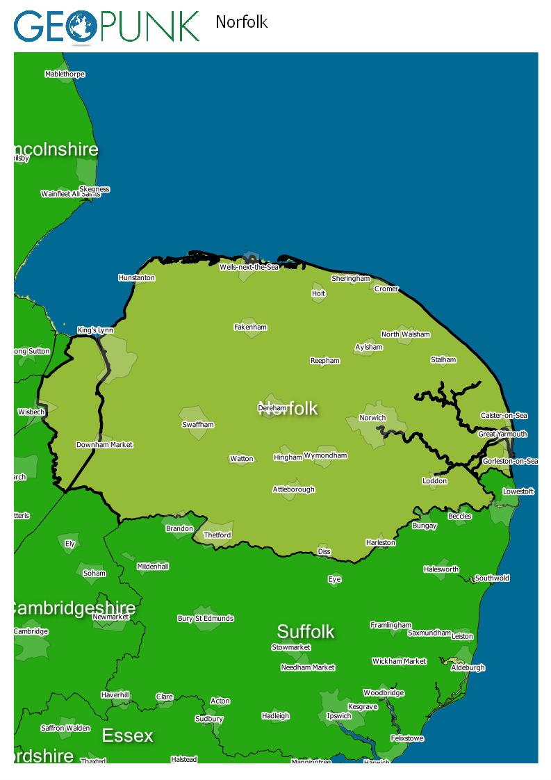 map of Norfolk