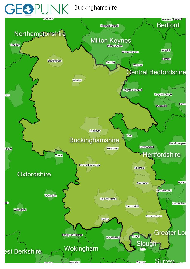 map of Buckinghamshire
