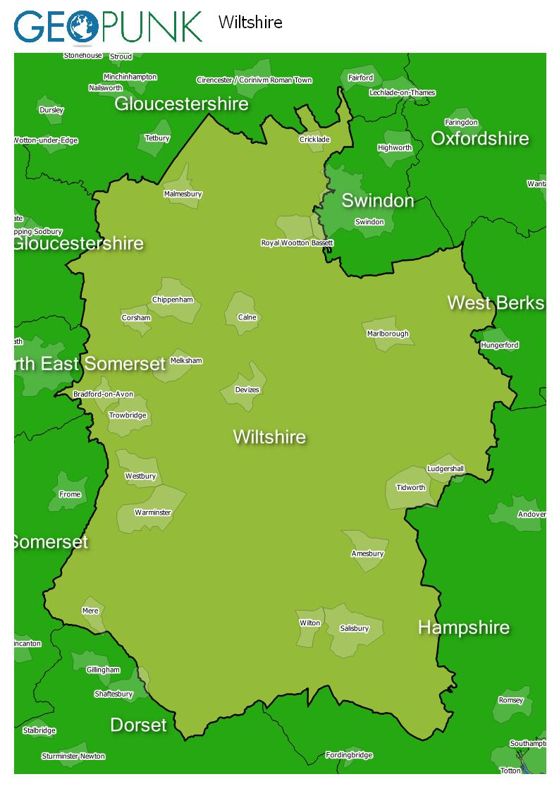 map of Wiltshire