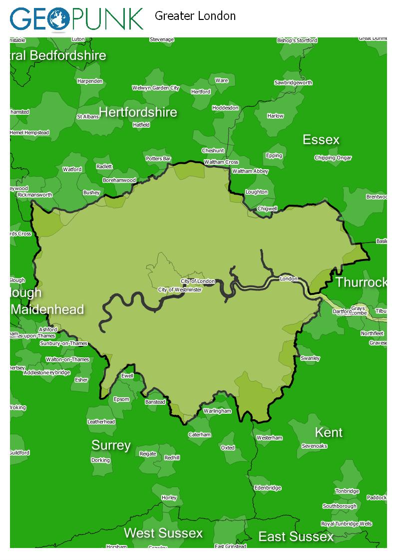 map of Greater London