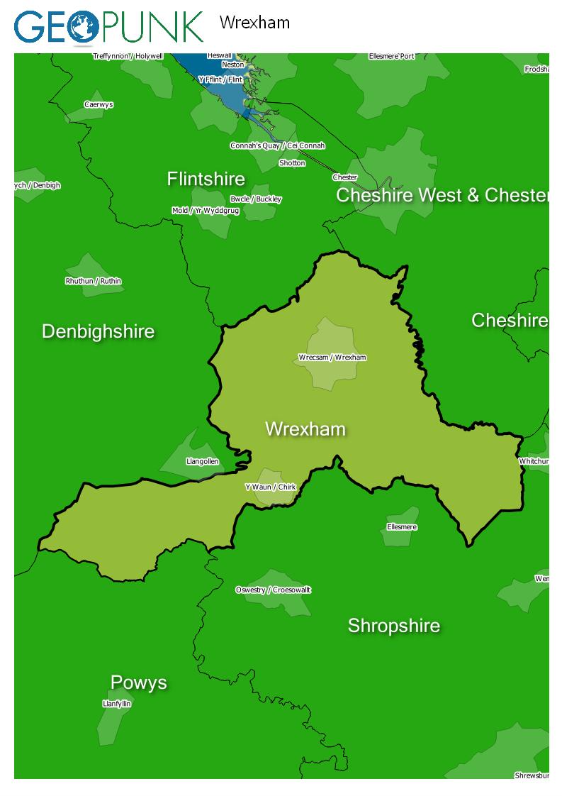 map of Wrexham