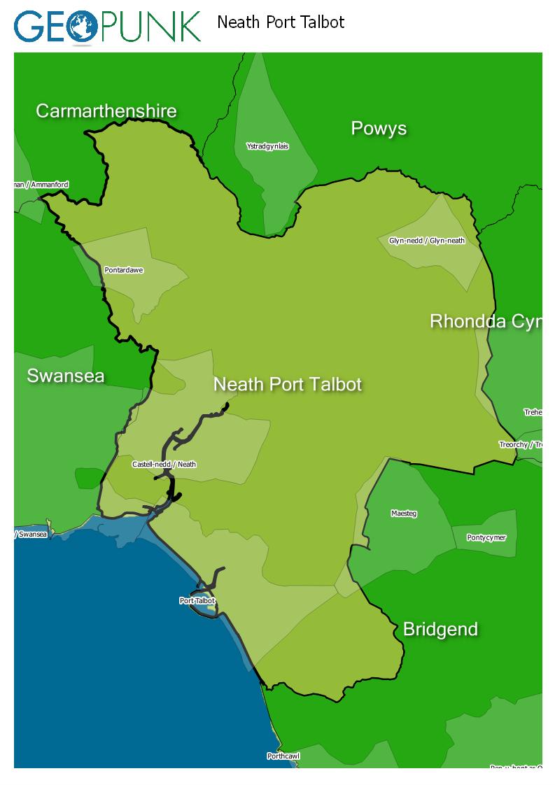 map of Neath Port Talbot