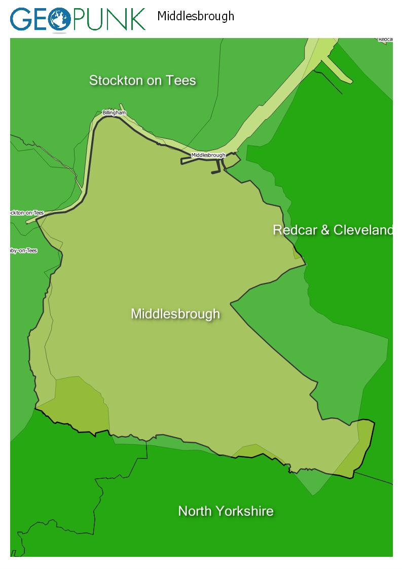 map of Middlesbrough