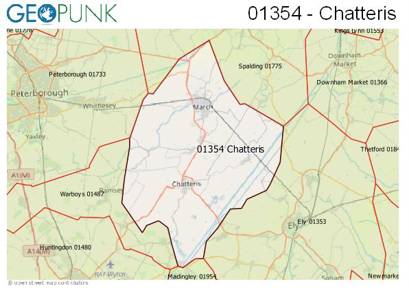 Map of the Chatteris area code
