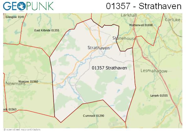 Map of the Strathaven area code