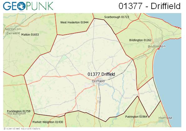 Map of the Driffield area code
