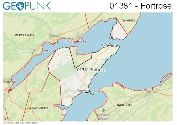 Map of the Fortrose area code