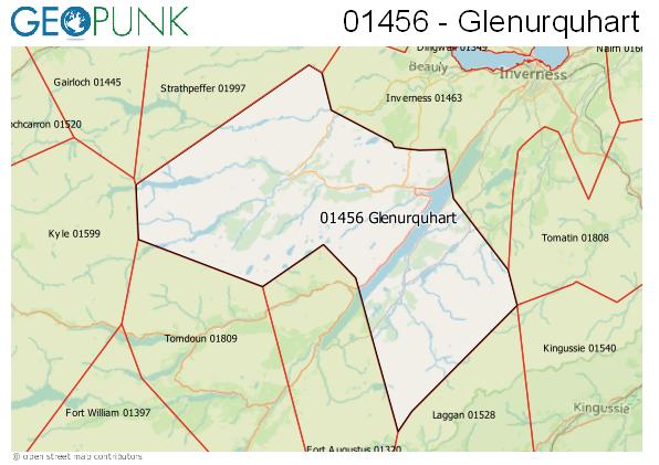Map of the Glenurquhart area code