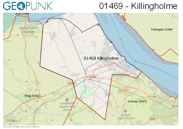 Map of the Killingholme area code