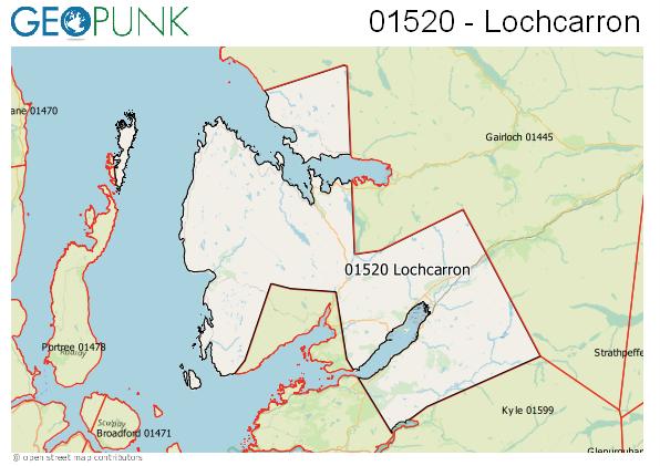 Map of the Lochcarron area code
