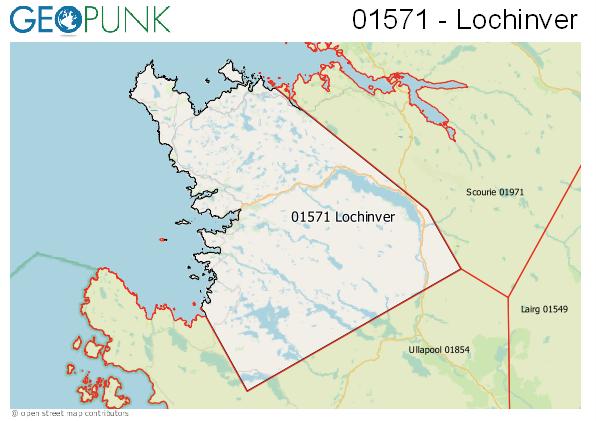Map of the Lochinver area code