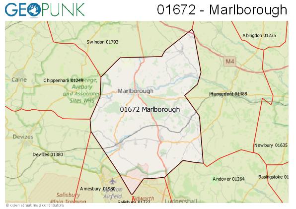 Map of the Marlborough area code