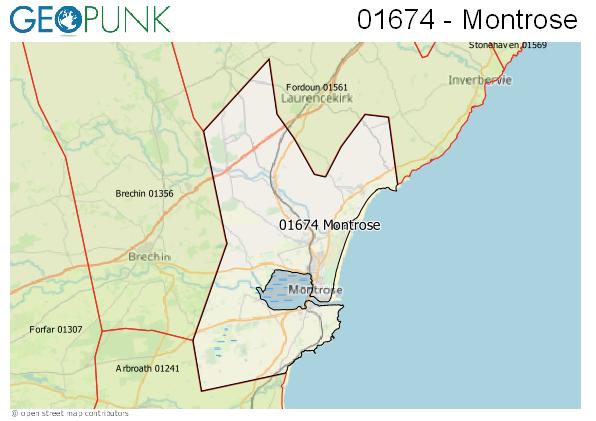Map of the Montrose area code