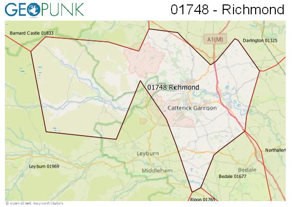 Map of the Richmond area code