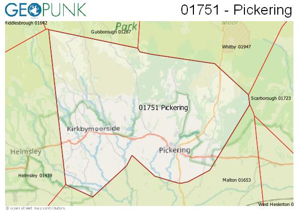 Map of the Pickering area code