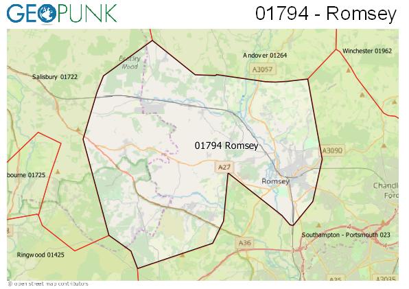 Map of the Romsey area code