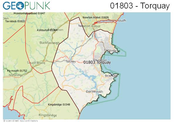Map of the Torquay area code