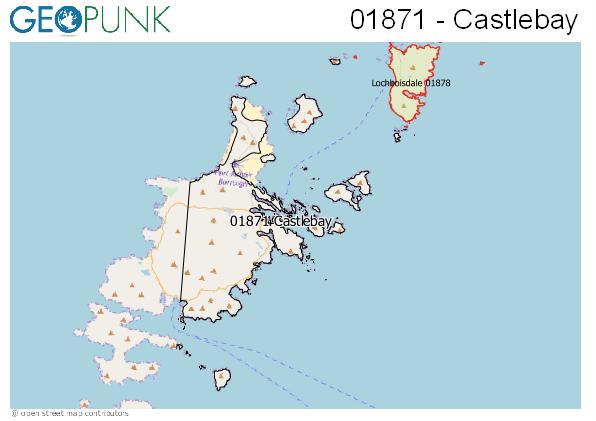 Map of the Castlebay area code