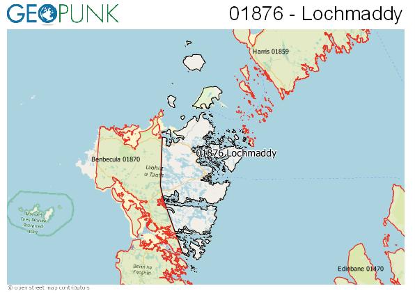 Map of the Lochmaddy area code