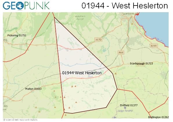 Map of the West Heslerton area code