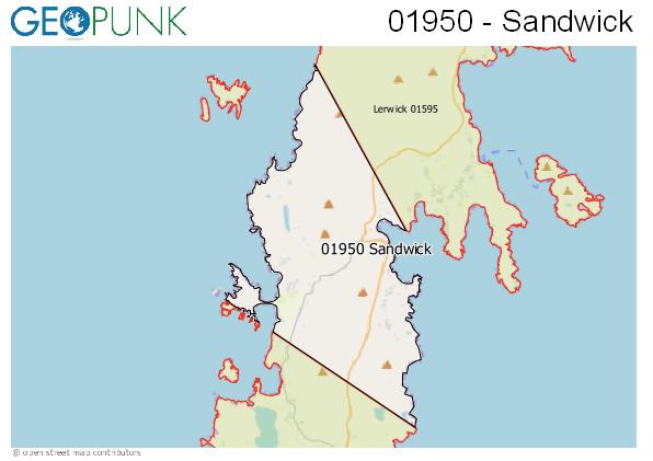 Map of the Sandwick area code