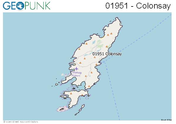 Map of the Colonsay area code