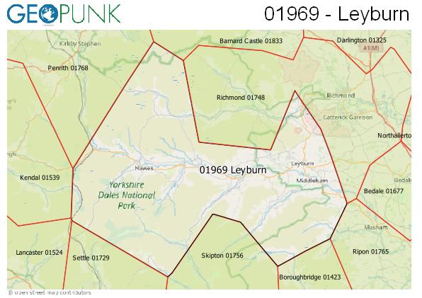 Map of the Leyburn area code