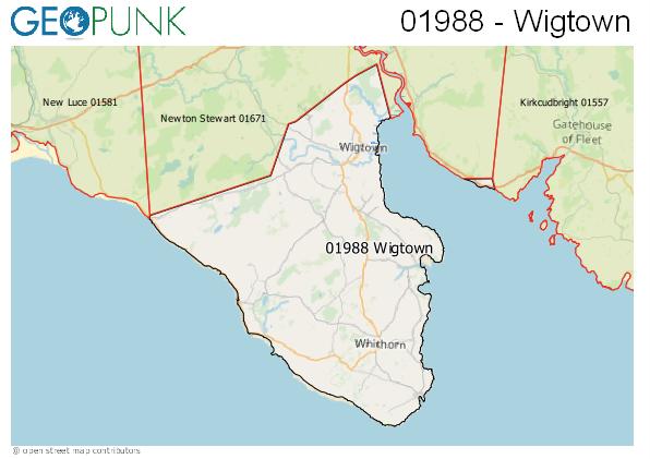 Map of the Wigtown area code
