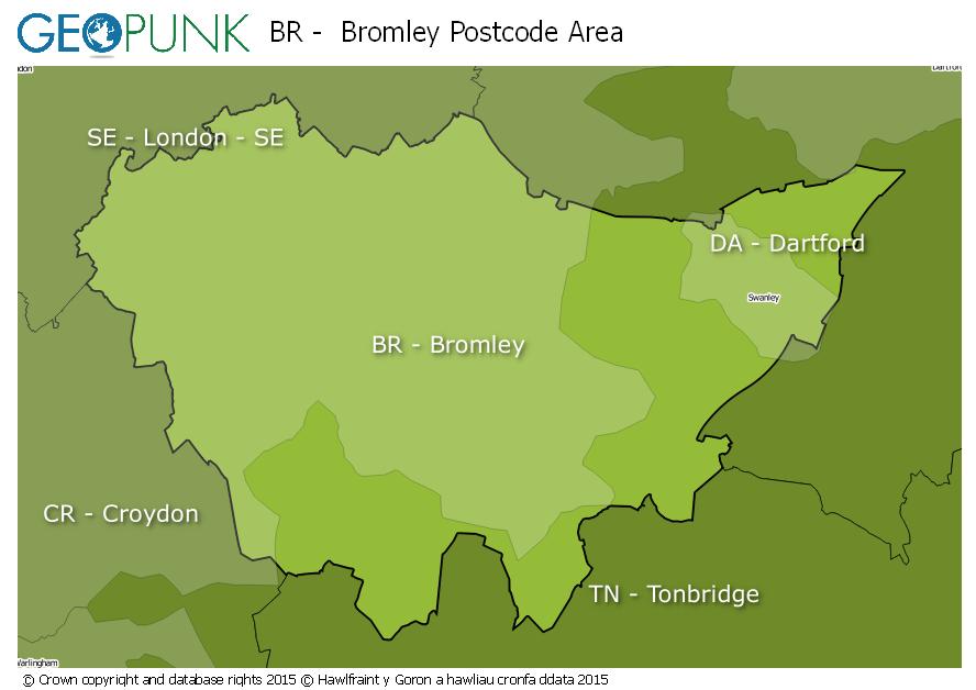 map of the BR  Bromley postcode area