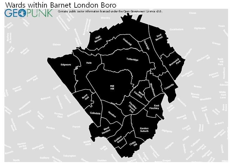 Ward Map Barnet London Boro 