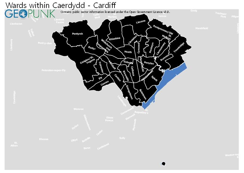 Ward Map Caerdydd   Cardiff 