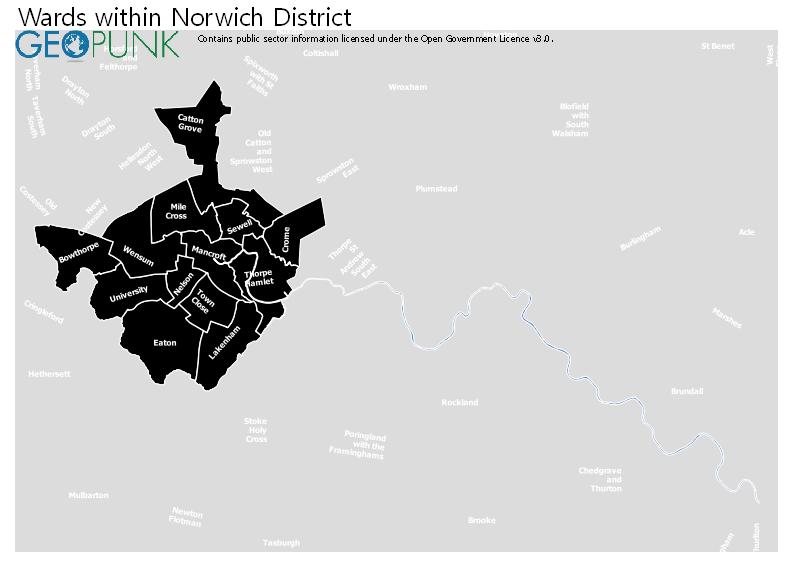 Ward Map Norwich District (B) 